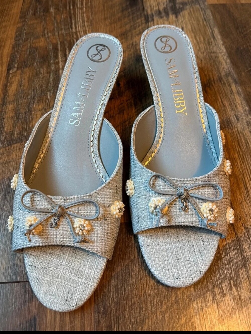 *New In Box* Sam & Libby Light Blue Embellished Kitten Heels - Size 11